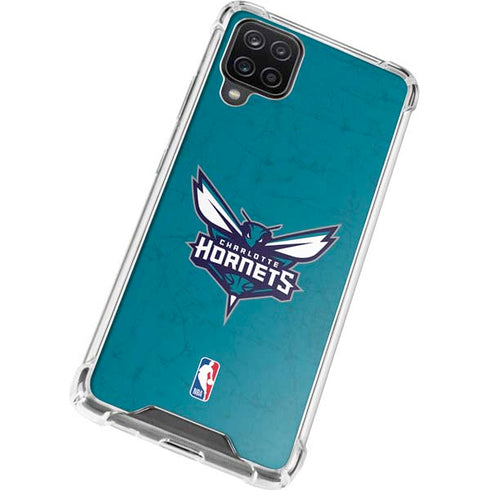 NBA Charlotte Hornets Distressed Galaxy A12 Clear Case
