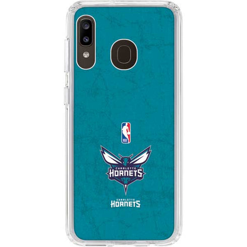 NBA Charlotte Hornets Distressed Galaxy A20 Clear Case