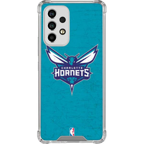 NBA Charlotte Hornets Distressed Galaxy A33 5G Clear Case