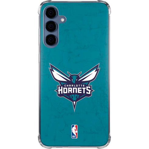 NBA Charlotte Hornets Distressed Galaxy A35 5G Clear Case