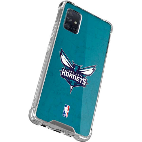 NBA Charlotte Hornets Distressed Galaxy A71 5G Clear Case