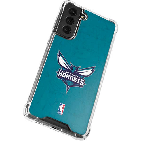 NBA Charlotte Hornets Distressed Galaxy S21 FE Clear Case
