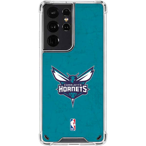 NBA Charlotte Hornets Distressed Galaxy S21 Ultra 5G Clear Case