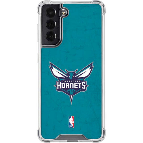 NBA Charlotte Hornets Distressed Galaxy S22 Clear Case