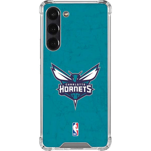 NBA Charlotte Hornets Distressed Galaxy S24 FE Clear Case
