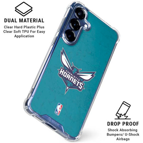NBA Charlotte Hornets Distressed Galaxy S25 Plus Clear Case
