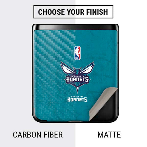 NBA Charlotte Hornets Distressed Galaxy Z Flip Skin
