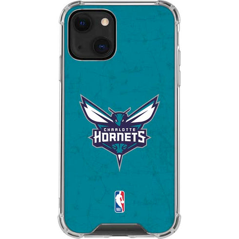 NBA Charlotte Hornets Distressed iPhone 13 Mini Clear Case