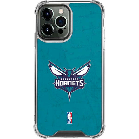 NBA Charlotte Hornets Distressed iPhone 13 Pro Max Clear Case