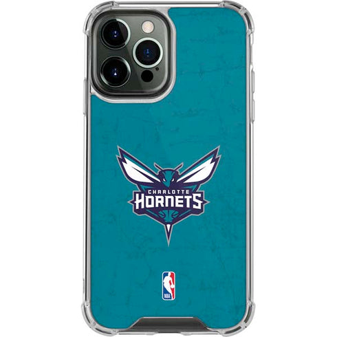 NBA Charlotte Hornets Distressed iPhone 14 Pro Max Clear Case