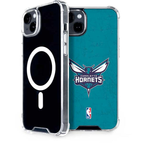 NBA Charlotte Hornets Distressed iPhone 15 MagSafe Case