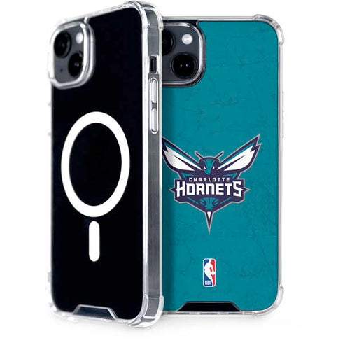 NBA Charlotte Hornets Distressed iPhone 15 Plus MagSafe Case