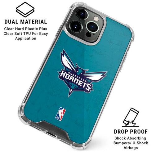 NBA Charlotte Hornets Distressed iPhone 15 Pro Clear Case