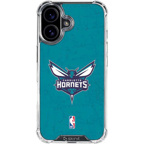 NBA Charlotte Hornets Distressed iPhone 16 Clear Case