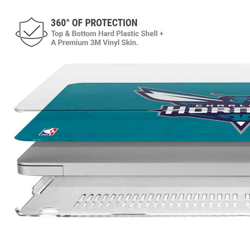 NBA Charlotte Hornets Distressed MacBook Pro 14in (2021-24) Case plus Skin