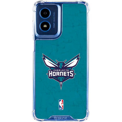 NBA Charlotte Hornets Distressed Moto G 5G (2024) Clear Case