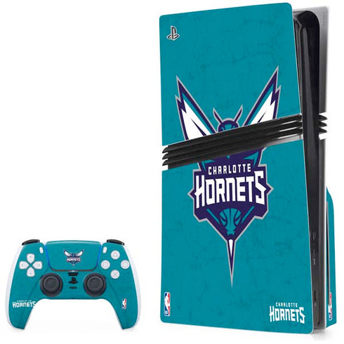 NBA Charlotte Hornets Distressed PS5 Pro Disk Bundle Skin
