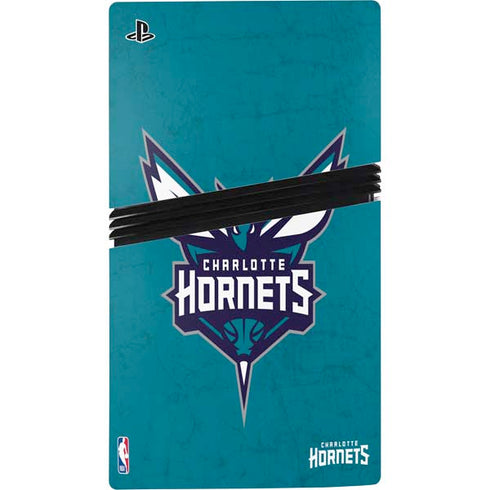 NBA Charlotte Hornets Distressed PS5 Pro Disk Console Skin
