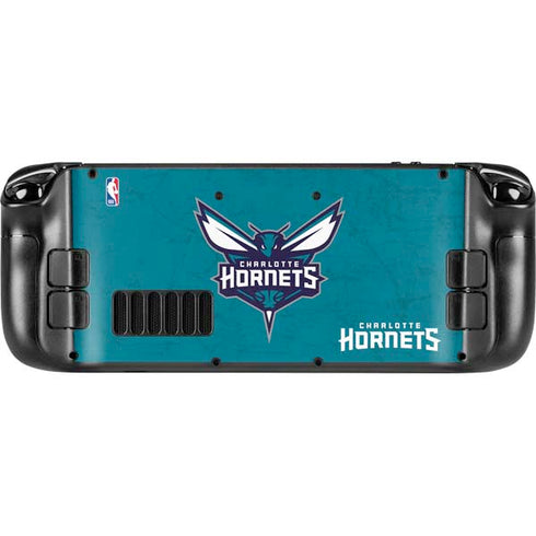 NBA Charlotte Hornets Distressed Steam Deck Handheld Gaming Computer OLED Skin
