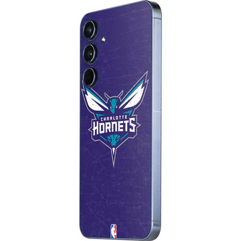 NBA Charlotte Hornets Distressed-Purple Galaxy A55 5G Skin