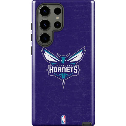 NBA Charlotte Hornets Distressed-Purple Galaxy S23 Ultra Pro Case