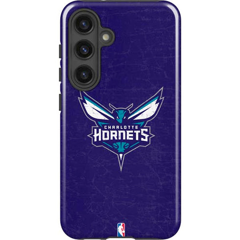 NBA Charlotte Hornets Distressed-Purple Galaxy S25 Impact Case