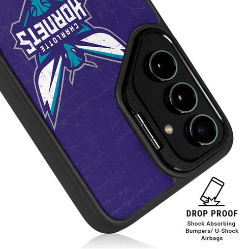 NBA Charlotte Hornets Distressed-Purple Galaxy S24 Ultra Kickstand Case