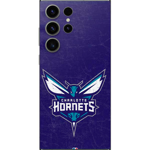 NBA Charlotte Hornets Distressed-Purple Galaxy S24 Ultra Skin