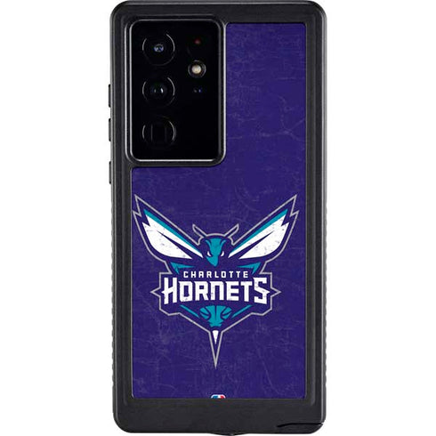 NBA Charlotte Hornets Distressed-Purple Galaxy S24 Ultra Waterproof Case