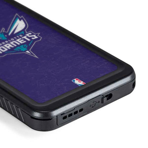 NBA Charlotte Hornets Distressed-Purple Galaxy S24 Waterproof Case