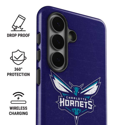 NBA Charlotte Hornets Distressed-Purple Galaxy S26 Impact Case