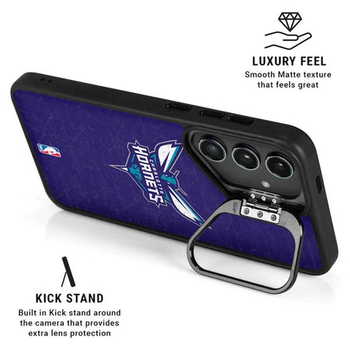NBA Charlotte Hornets Distressed-Purple Galaxy S26 Plus Kickstand Case