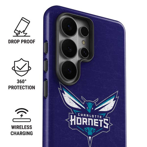 NBA Charlotte Hornets Distressed-Purple Galaxy S26 Ultra Impact Case