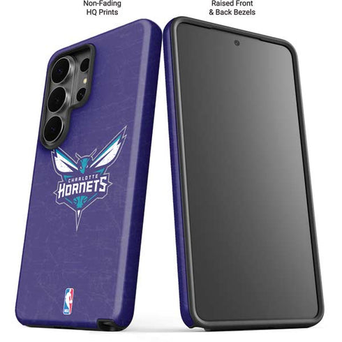 NBA Charlotte Hornets Distressed-Purple Galaxy S26 Ultra Impact Case
