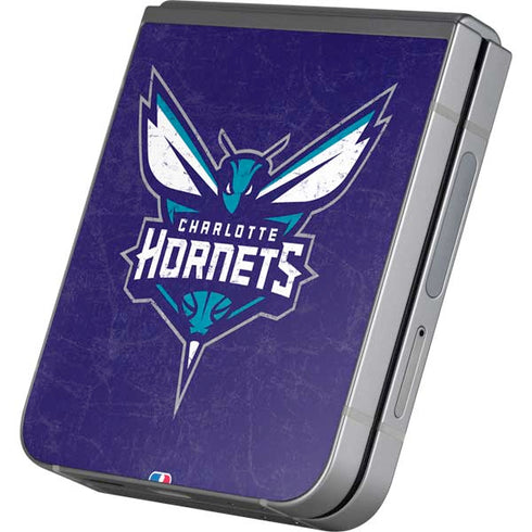 NBA Charlotte Hornets Distressed-Purple Galaxy Z Flip6 Skin