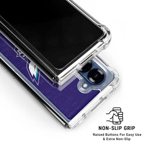 NBA Charlotte Hornets Distressed-Purple Galaxy Z Fold6 Clear Case