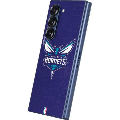 NBA Charlotte Hornets Distressed-Purple Galaxy Z Fold6 Skin