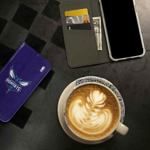 NBA Charlotte Hornets Distressed-Purple iPhone 15 Folio Case