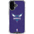 NBA Charlotte Hornets Distressed-Purple iPhone 16 Clear Case