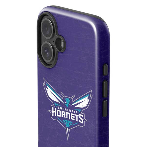 NBA Charlotte Hornets Distressed-Purple iPhone 16 Impact Case