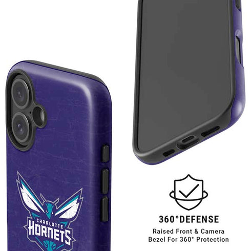 NBA Charlotte Hornets Distressed-Purple iPhone 16 Magsafe Impact Case