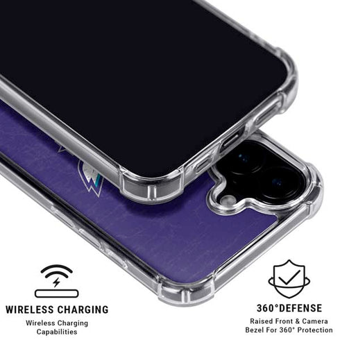 NBA Charlotte Hornets Distressed-Purple iPhone 16 Plus Clear Case