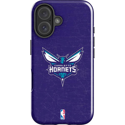 NBA Charlotte Hornets Distressed-Purple iPhone 16 Plus Impact Case