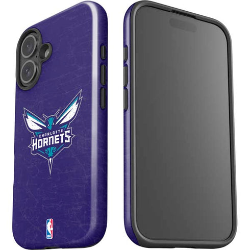 NBA Charlotte Hornets Distressed-Purple iPhone 16 Plus Impact Case