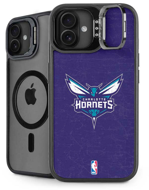 NBA Charlotte Hornets Distressed-Purple iPhone 16 Plus Kickstand Case
