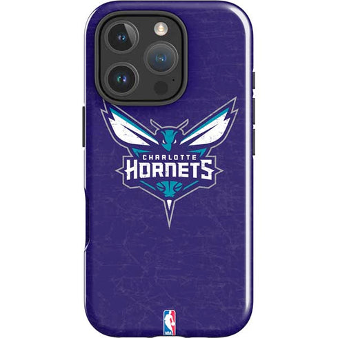 NBA Charlotte Hornets Distressed-Purple iPhone 16 Pro Impact Case