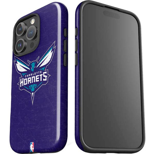 NBA Charlotte Hornets Distressed-Purple iPhone 16 Pro Impact Case