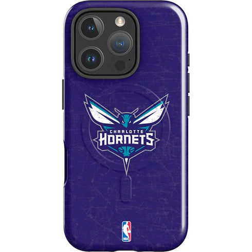 NBA Charlotte Hornets Distressed-Purple iPhone 16 Pro Magsafe Impact Case