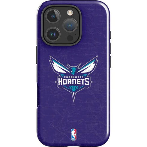NBA Charlotte Hornets Distressed-Purple iPhone 16 Pro Max Impact Case