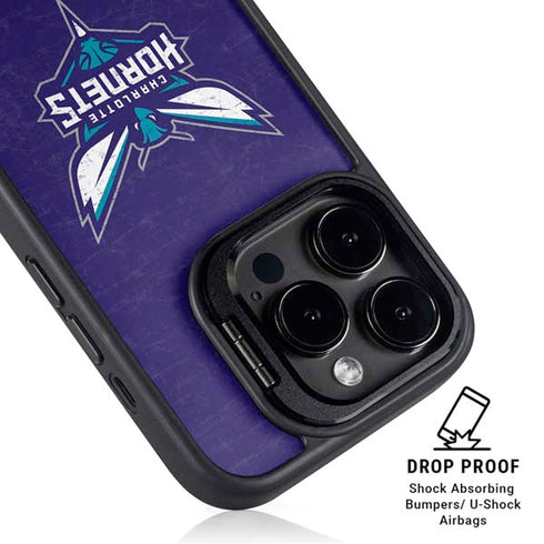 NBA Charlotte Hornets Distressed-Purple iPhone 16 Pro Max Kickstand Case
